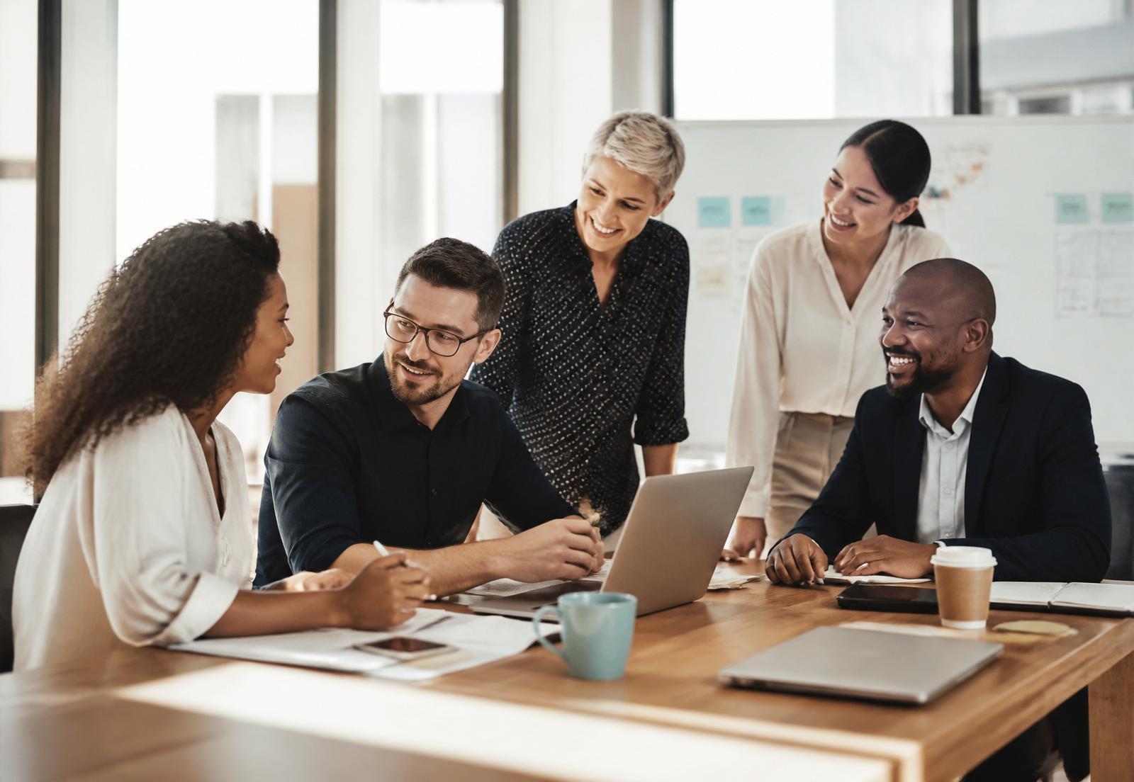 Team of business professionals collaborating